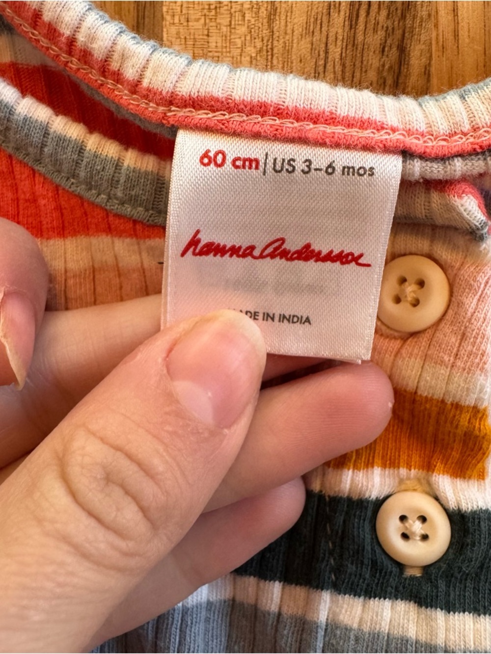 Hanna Andersson Baby Girls Striped Rib Knit Cotton Dress 3-6 Months Multi-Color - Picture 3 of 5